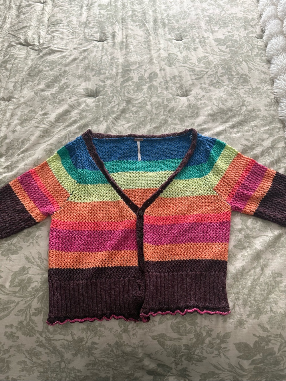 Freepeople Cozy Rainbow Stripe V-Neck Women’s Sweater Cardigan